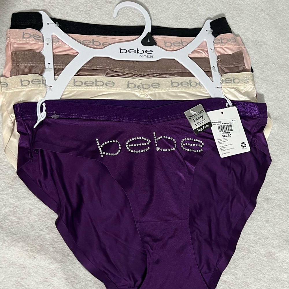 bebe Five Pack Logo Printed BIKINI Set NWT